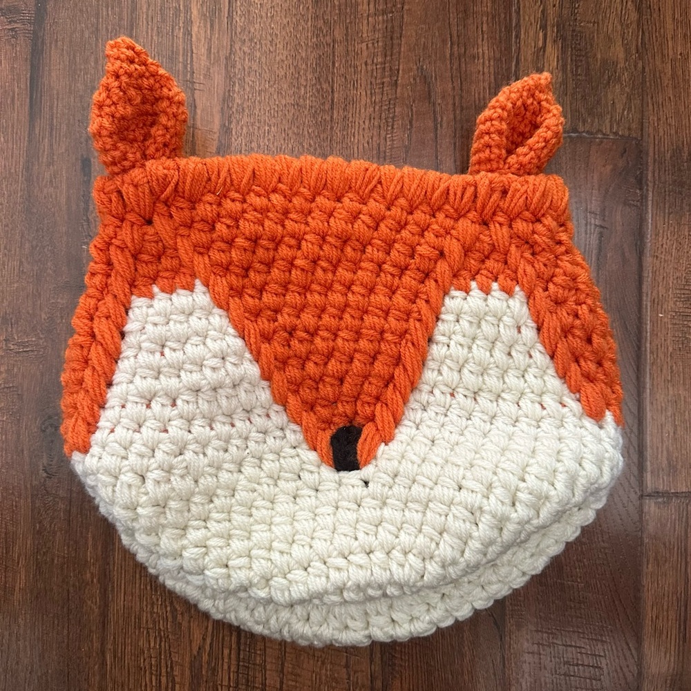 Crocheted fox basket